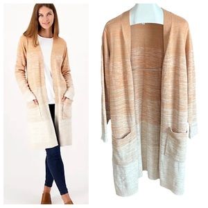 🎈Denim & Co. Spacedye Open Front Long Sweater Cardigan